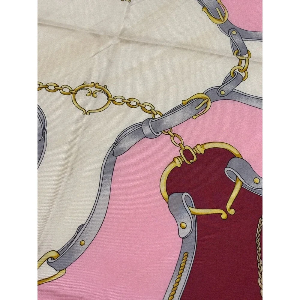 Vintage CELINE Silk Equestrian Square Scarf 33